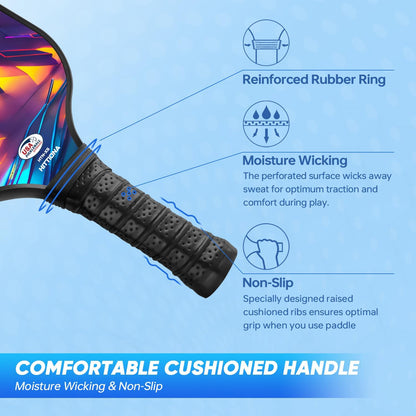 HITTIONA Pickleball Paddles - Fiberglass Pickleball Paddles Set of 2, USAPA Approved Pickle Ball Rackets 2 Pack with 4 Pickleball Balls, 1 Pickleball Bag, Paddles Ball Set for Beginners