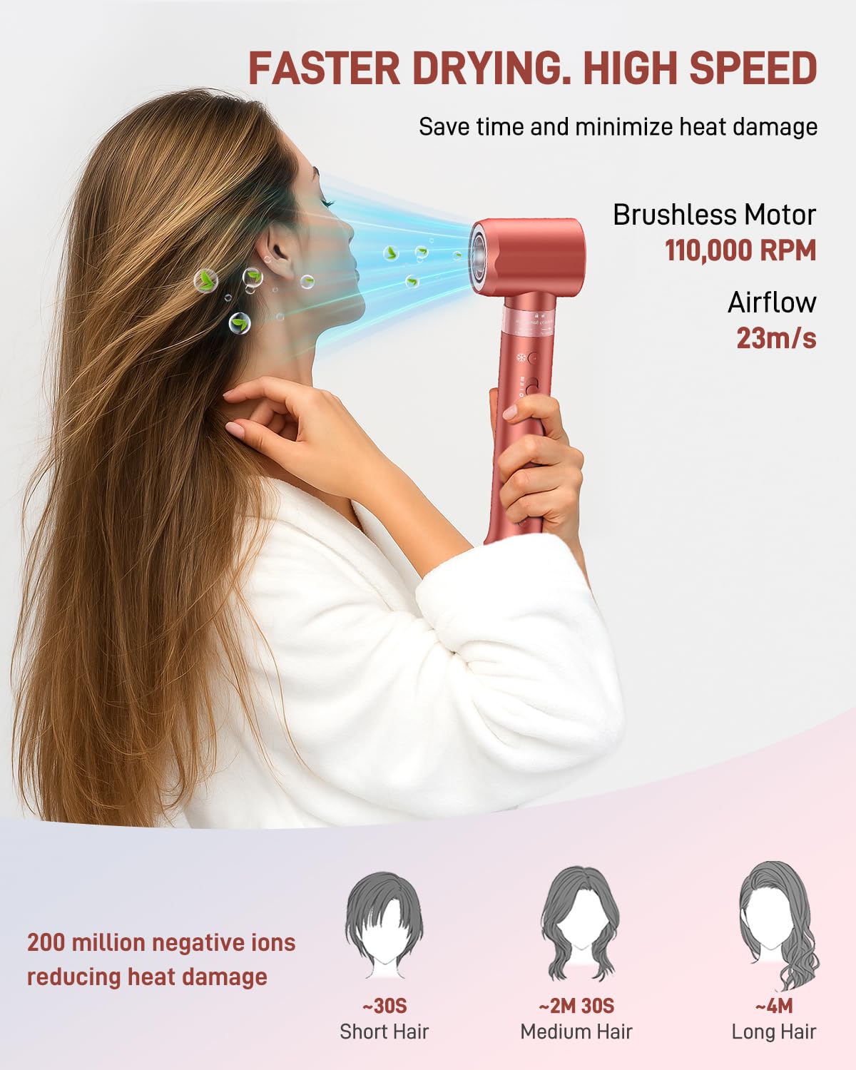 5 in 1 Hair Styler Hair Dryer Brush - High-Speed Hot Air Styler Wrap, Fast Drying No Heat Damage Ionic Blow Dryer Brush for Volumize, Curl, Straighten, Frizz-Free Multi Stylers with Travel Bag